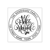 Feliz Navidad Circular Rubberstempel (Afrduk)