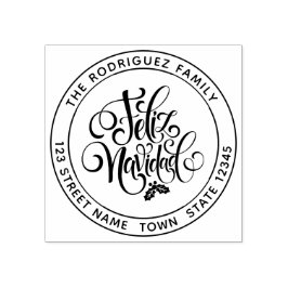 Feliz Navidad Circular Rubberstempel