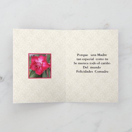 Feliz Navidad Comadre Kaart (Binnen)