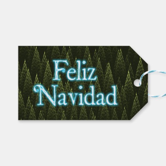 Feliz Navidad - Conifers Cadeaulabel (Voorkant (Horizontaal))