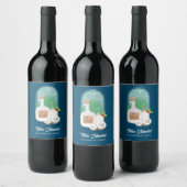 Feliz Navidad Coquito Food and Beverage Label Set Wijn Etiket (Flessen)