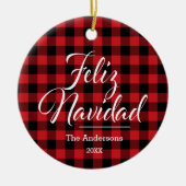 Feliz Navidad Custom Ceramic Ornament (Voorkant)