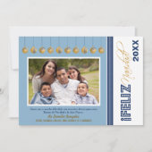 Feliz Navidad Custom Family Holiday Card (blauw) Kaart (Voorkant)