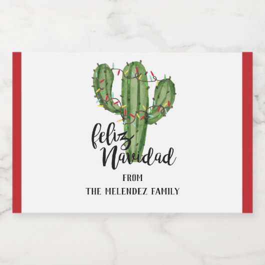 Feliz Navidad Custom Kerstmini Liquor Likeurfles Etiket (Enkel label)