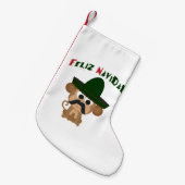 Feliz Navidad. Cute monkey Kleine Kerstsok (Voorkant (Hangend))