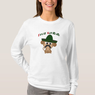 Feliz Navidad. Cute monkey T-shirt