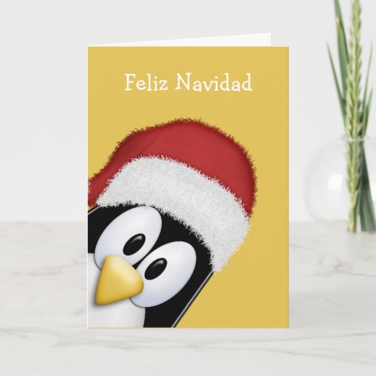 Feliz Navidad Cute Penguin Feestdagen Kaart (Voorkant)