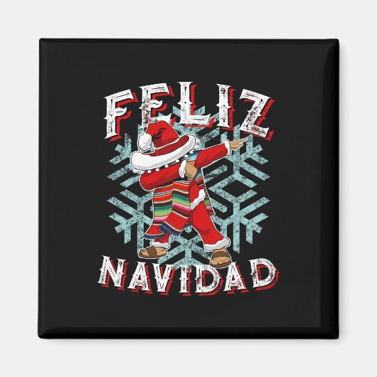 Feliz Navidad Dabbing Kerstsombrero Magneet (Voorkant)