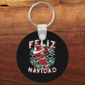 Feliz Navidad Dabbing Kerstsombrero Sleutelhanger (Voorkant)