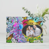 Feliz Navidad Dansen Vlinders PV01 Feestdagenkaart (Staand voorkant)