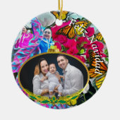 Feliz Navidad Dansen Vlinders PV01 Keramisch Ornament (Voorkant)