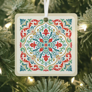 Feliz Navidad Decoratieve Mexicaanse Tegel Kerst Metalen Ornament