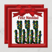 Feliz Navidad Desert Kerstmis Cactus Greeting Feestdagenkaart (Voorkant / Achterkant)