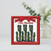 Feliz Navidad Desert Kerstmis Cactus Greeting Feestdagenkaart (Staand voorkant)
