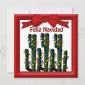 Feliz Navidad Desert Kerstmis Cactus Greeting Feestdagenkaart (Voorkant)