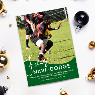 Feliz Navidad Dodgeball Pun Foto Feestdagenkaart
