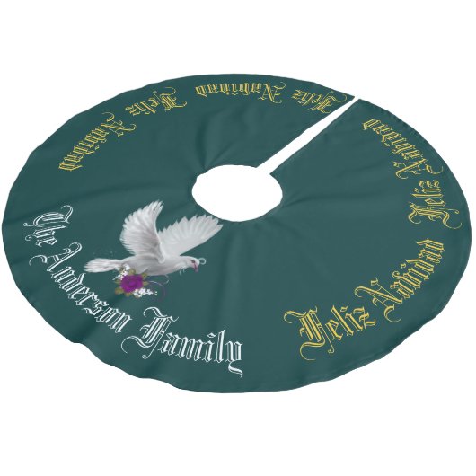 Feliz Navidad DOET UW FAMILIENAAM Boom Kerstboom Rok (Gekanteld)