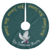 Feliz Navidad DOET UW FAMILIENAAM Boom Kerstboom Rok (Voorkant)