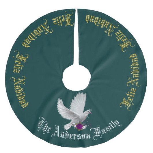 Feliz Navidad DOET UW FAMILIENAAM Boom Kerstboom Rok (Voorkant)