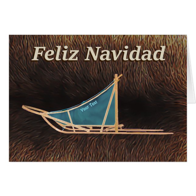 Feliz Navidad - Dog Sled (Voorkant Horizontaal)