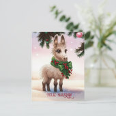 Feliz Navidad Donkey Christmas Holiday Briefkaart (Staand voorkant)