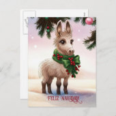 Feliz Navidad Donkey Christmas Holiday Briefkaart (Voorkant / Achterkant)