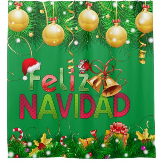 Feliz Navidad Douchegordijn (Voorkant)