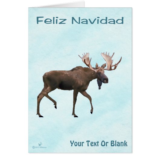 Feliz Navidad - Eland op Sneeuw (Voorkant)