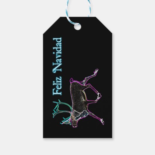 Feliz Navidad - Electric Cariou Cadeaulabel (Voorkant)