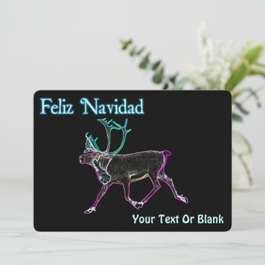 Feliz Navidad - Electric Cariou Feestdagenkaart (Staand voorkant)