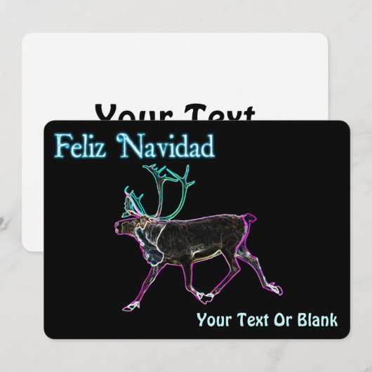 Feliz Navidad - Electric Cariou Feestdagenkaart (Voorkant / Achterkant)