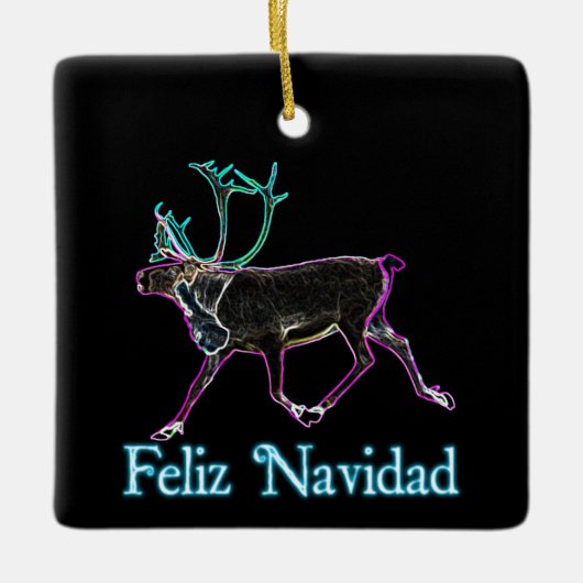 Feliz Navidad - Electric Cariou Keramisch Ornament (Voorkant)