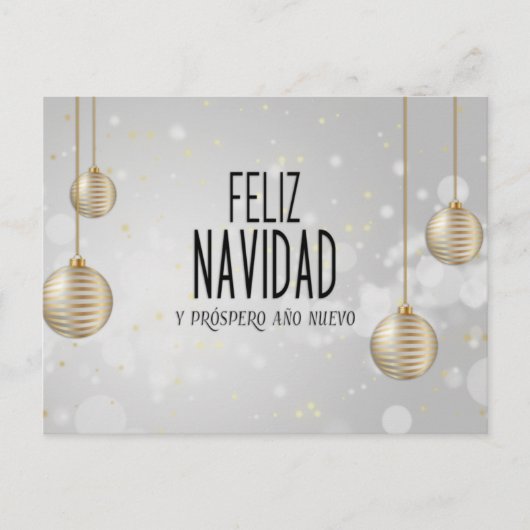 Feliz Navidad elegant design Briefkaart (Voorkant)