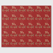 Feliz Navidad Elegant Red- en Gold-script Cadeaupapier (Vlak)