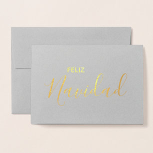 Feliz Navidad Elegant Spanish Merry kerst Folie Kaarten