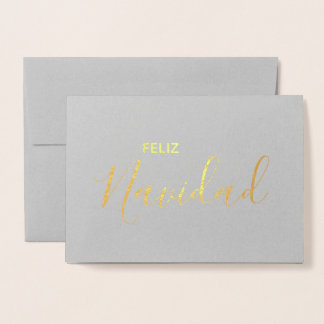 Feliz Navidad Elegant Spanish Merry kerst Folie Kaarten