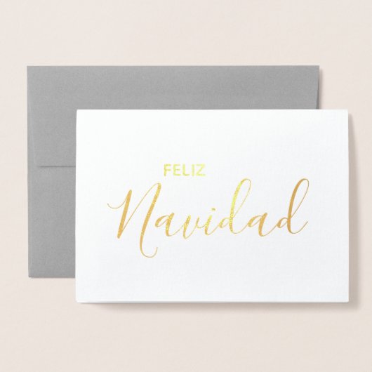 Feliz Navidad Elegant Spanish Merry kerst Folie Kaarten (Voorkant met envelop)