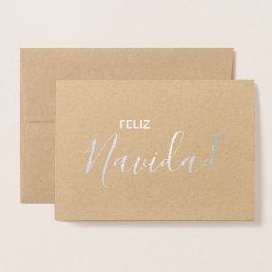 Feliz Navidad Elegant Spanish Merry kerst Folie Kaarten