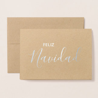 Feliz Navidad Elegant Spanish Merry kerst Folie Kaarten