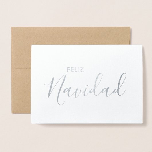Feliz Navidad Elegant Spanish Merry kerst Folie Kaarten (Voorkant met envelop)