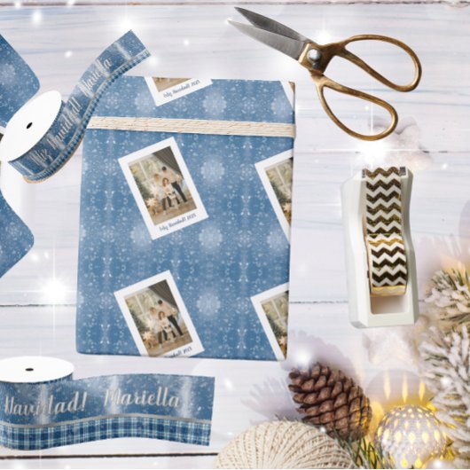 Feliz Navidad Elegante Azul Tarjeta de Iman Cadeaupapier
