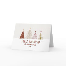 Feliz Navidad Elegante Bomen Sneeuw Festive Aangep