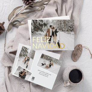 Feliz Navidad Elegante minimalistische foto Folie Feestdagenkaart