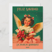 "Feliz Navidad" Engel Kerst Kaart (Voorkant)