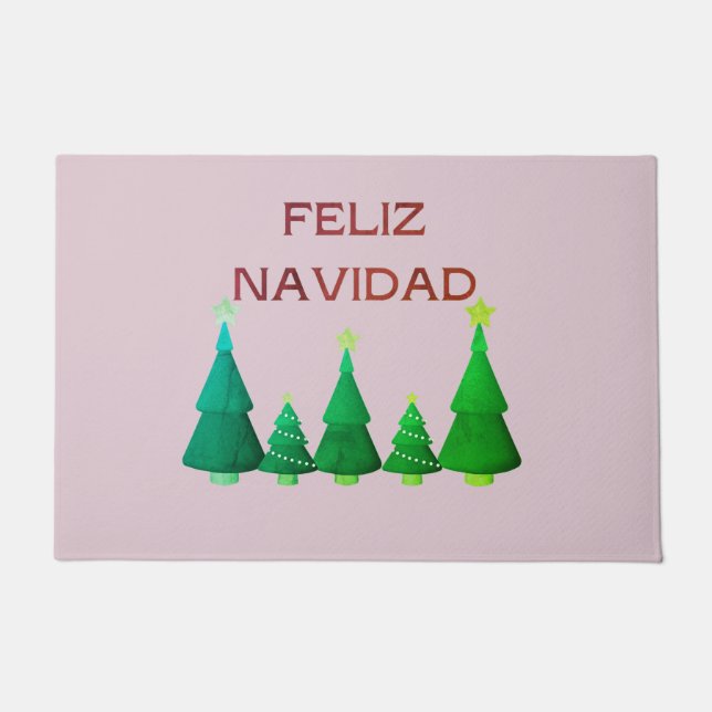 FELIZ NAVIDAD ESPANOL MERRY CHRISTMAS DEURMAT (Voorkant)