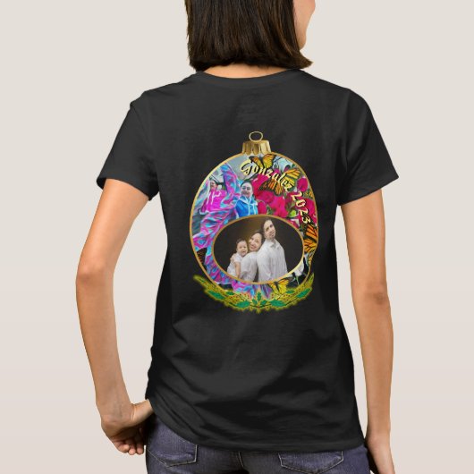 Feliz Navidad Familie Dansen Vlinders PV01 T-shirt (Achterkant)