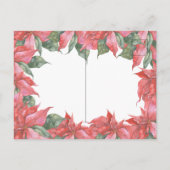 Feliz Navidad Familie Foto Waterverf Poinsettia Feestdagenkaart (Achterkant)