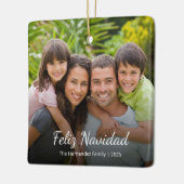 Feliz Navidad Familie Spaanse Kerstmis Foto Keramisch Ornament (Links)