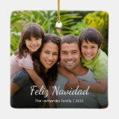 Feliz Navidad Familie Spaanse Kerstmis Foto Keramisch Ornament (Achterkant)