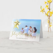 Feliz Navidad Family Foto Parol Spaans Kaart (Gele Bloem)